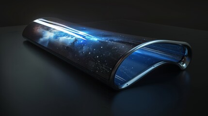 Poster - phone with a curved display wrapping around its edges, offering an immersive experience.