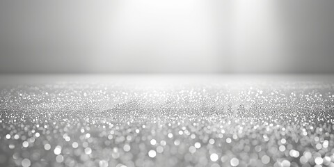 White shiny glitter background. White bokeh of lights