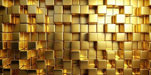 Wall Mural - Golden blocks background , gold, golden, blocks, background, texture, pattern, design, shiny, metallic, abstract, luxury