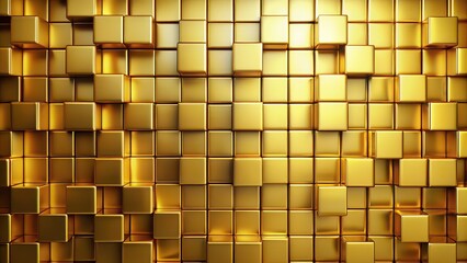 Sticker - Golden blocks background , gold, golden, blocks, background, texture, pattern, design, shiny, metallic, abstract, luxury