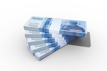 Wall Mural - Stacks of Icelandic króna notes. bundles of Iceland currency notes isolated on transparent background	