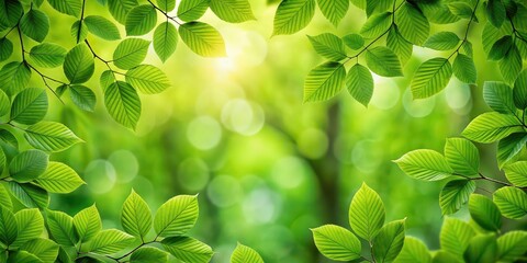 Poster - Background of green leaves in a forest , nature, foliage, plants, outdoors, environment, growth, lush, forest, botany