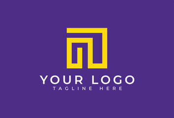 Sticker - Simple Square Monogram Logo Design Template