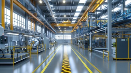 Poster - Factory interior with automated systems