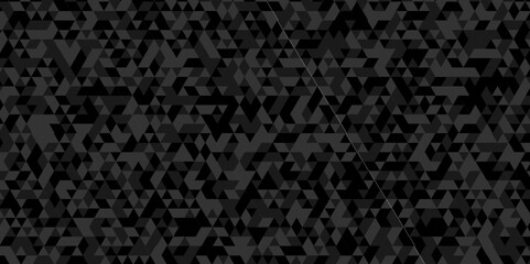 Vector geometric seamless technology black triangle element light background. Abstract digital grid light pattern black and gray Polygon Mosaic triangle Background, business and corporate background