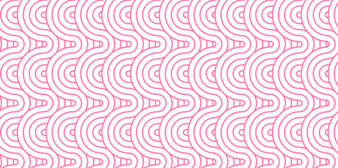 Vector Overlapping Pattern Minimal diamond geometric wave spiral and abstract circle wave line. pink seamless tile stripe geometric create retro line white pattern background.