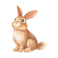 Cute Rabbit vector illustration isolated on white background