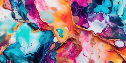 Wall Mural - Abstract multicolored Alcohol ink colors paint background