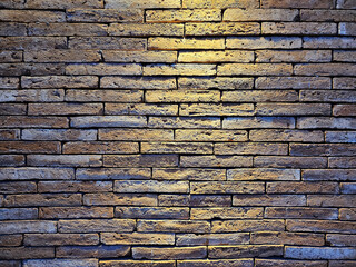 Wall Mural - Brick Wall with Spotlight from the Top.