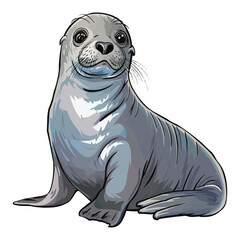 Wall Mural - cute Seal vector illustration isolated on white background