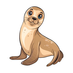 Wall Mural - cute Seal vector illustration isolated on white background