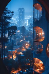 Wall Mural - Futuristic apartment complex - housing - science fiction - city of the future