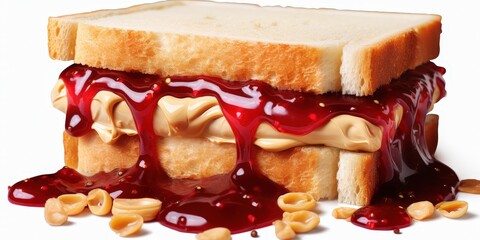 Peanut Butter and Jelly Sandwich with Dripping Filling