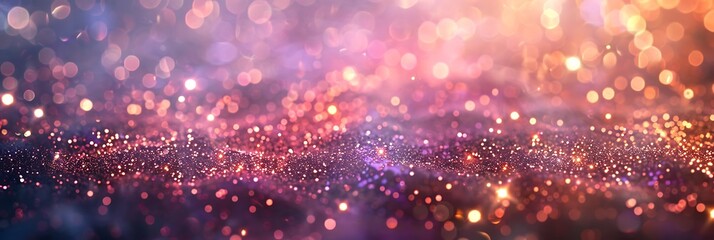 Abstract glitter vintage lights background with blurred defocused bokeh effect particles for festive and creative design projects.