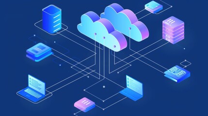 Poster - Cloud architecture blueprint, layered diagram with infrastructure, platform, and software as a service (IaaS, PaaS, SaaS)