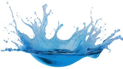 Poster - Blue whirlpool splash isolated on transparent background, slightly wavy flowing liquid