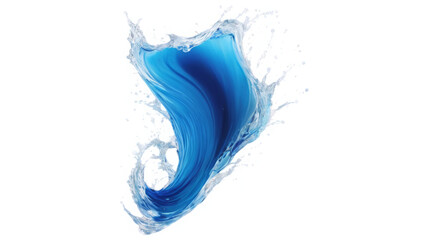 Poster - Blue whirlpool splash isolated on transparent background, slightly wavy flowing liquid