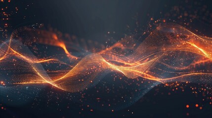 Poster - Abstract waves of light against a dark background, symbolizing energy and movement