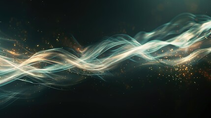 Poster - Abstract waves of light against a dark background, symbolizing energy and movement
