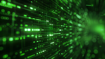 Poster - abstract tech background. retro green monochrome phosphor monitor display with pixel sorting glitch 