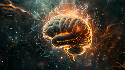 Poster - brain connected to technology