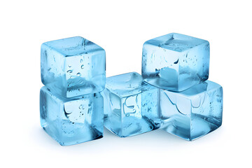 ice cubes isolated in white background