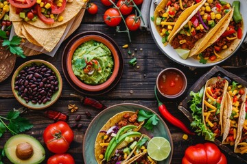 Mexican Food Feast: Tacos, Guacamole, and More