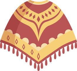 Poster - colorful poncho with traditional south american pattern, perfect for representing travel or fashion 