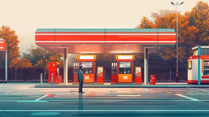 Wall Mural - The wallpaper featuring a close-up of a gas pump nozzle highlights the industrial aesthetics and essential role of petroleum in the transportation sector.