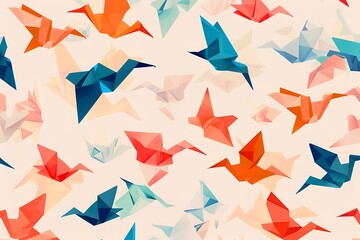 Wall Mural - A background with a minimalist, origami bird pattern for a peace organization's about page