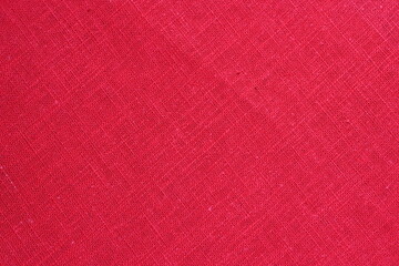 Poster - red hemp viscose natural fabric cloth color, sackcloth rough texture of textile fashion abstract background