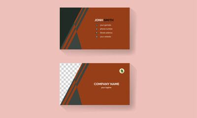 Modern business card design with a double-sided creative vector motif that is wavy.