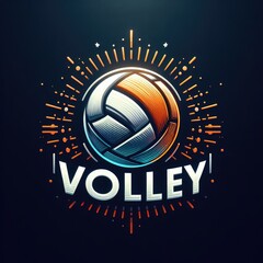 logo design 3d of volley ball realistic