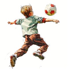 soccer player kicking ball