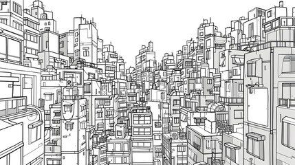 Wall Mural - happy summer cityscape for your coloring book