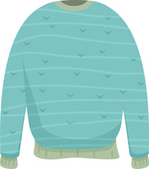 Canvas Print - Turquoise blue knitted sweater with long sleeves, featuring a pattern of stylized birds