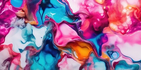 Poster - Abstract multicolored Alcohol ink colors paint background