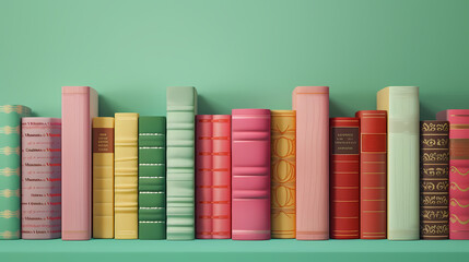 Canvas Print - A row of colorful books