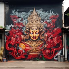 Wall Mural - Thai Traditional Art - Ornate patterns and motifs Thailand