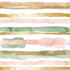 Poster - Watercolor stripes seamless pattern, soft pastel colors on white background, hand drawn texture with thin vertical lines, simple minimalist design for textile or wallpaper print

