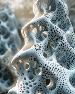 3D rendering of an organic structure. AI.
