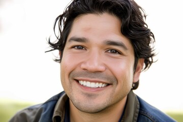 Wall Mural - Portrait of a happy young hispanic man A young hispanic man