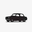 © SourceOfPhotos - Black silhouette of a car in white background