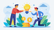 © Sonya - Venture Capital Funding Startup Idea: Investor Giving Money to Lightbulb Business Concept, Financial Support for Entrepreneurship and Innovation