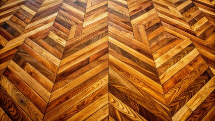 Wall Mural - Richly textured wooden parquet floor surface with intricate patterns and warm wood tones ideal for background or design element use.