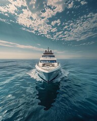 Wall Mural - Luxury white yacht in the sea