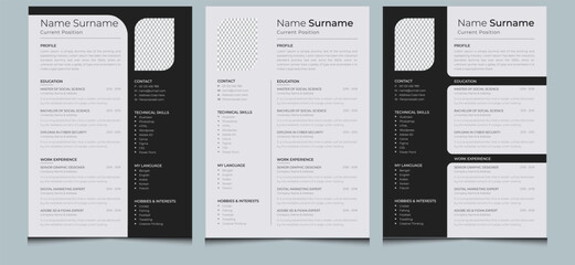 Simple clean creative company modern minimalist professional elegant stylish business cover letter layout resume cv template design.