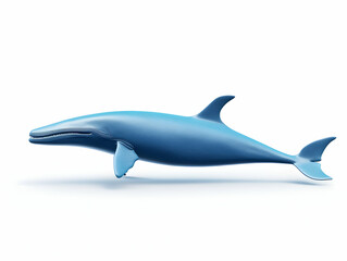 Wall Mural - Blue Whale in white background, blue Whale isolated Raster object, 3D blue whale illustration