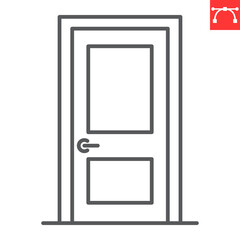 Poster - Room door line icon, interior and home decor, door vector icon, vector graphics, editable stroke outline sign, eps 10.