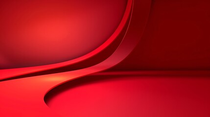 Wall Mural - Crimson red minimalist background with space above for text flat design top view bold theme animation vivid
